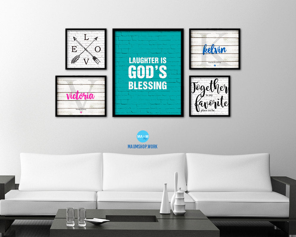 Laughter is God's blessing Quote Framed Print Home Decor Wall Art Gifts