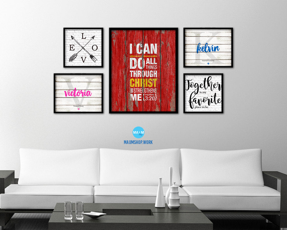 I can do all things through Christ, Philippians 3:20 Quote Framed Print Home Decor Wall Art Gifts