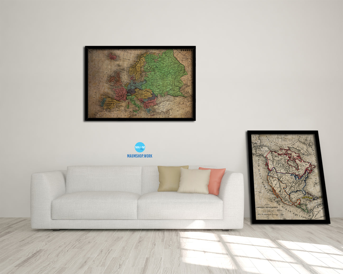 Europe 1875 Vintage Map Framed Print Art Wall Decor Gifts