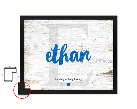 Ethan Personalized Biblical Name Plate Art Framed Print Kids Baby Room Wall Decor Gifts