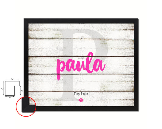 Paula Personalized Biblical Name Plate Art Framed Print Kids Baby Room Wall Decor Gifts