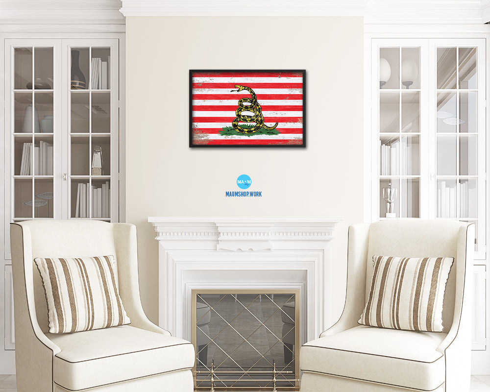 Revolution Split up New Sprint Shabby Chic Military Flag Framed Print Decor Wall Art Gifts