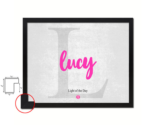 Lucy Personalized Biblical Name Plate Art Framed Print Kids Baby Room Wall Decor Gifts