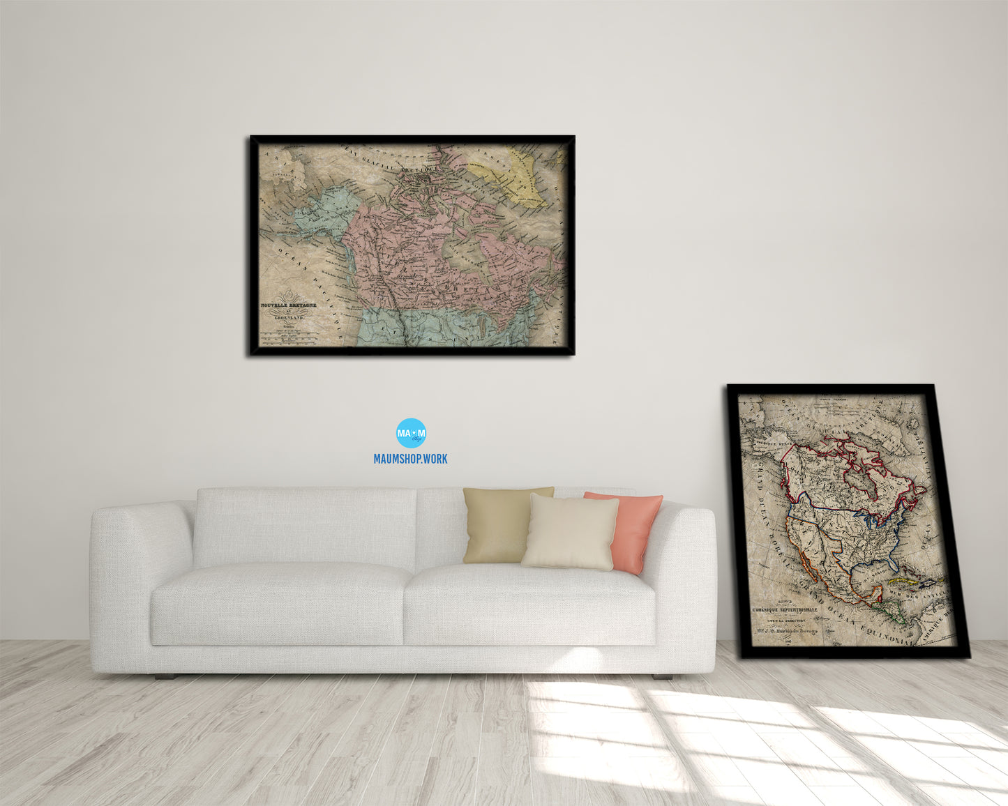 Canada and Alaska 1860 Historical Map Framed Print Art Wall Decor Gifts