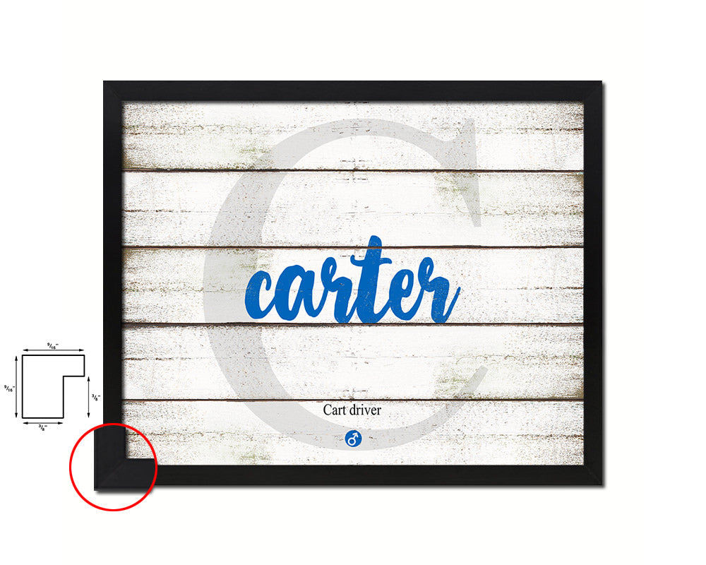 Carter Personalized Biblical Name Plate Art Framed Print Kids Baby Room Wall Decor Gifts