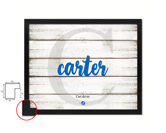 Carter Personalized Biblical Name Plate Art Framed Print Kids Baby Room Wall Decor Gifts