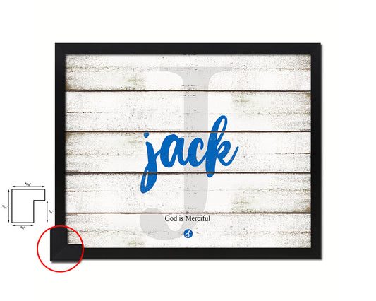 Jack Personalized Biblical Name Plate Art Framed Print Kids Baby Room Wall Decor Gifts