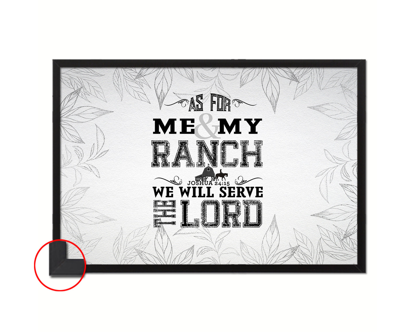 As for me & my ranch, we will serve the Lord Bible Verse Scripture Framed Print Art