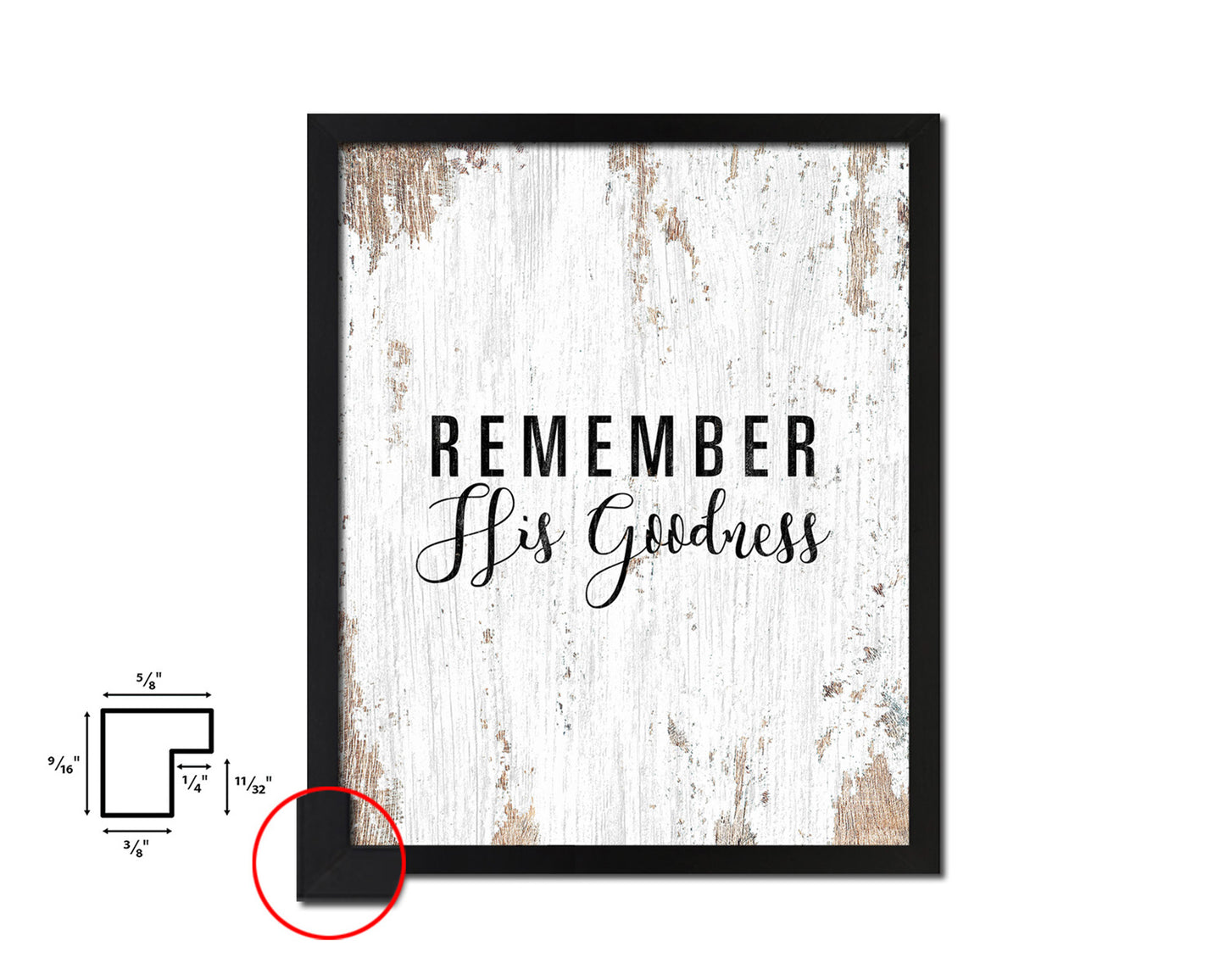 Remember His Goodness Quote Framed Print Home Decor Wall Art Gifts