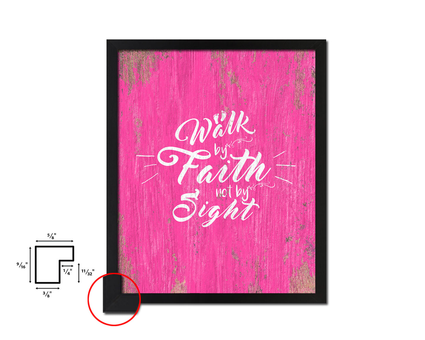 Walk by faith not by sight Quote Framed Print Home Decor Wall Art Gifts