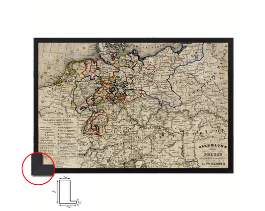 Germany Historical Map Framed Print Art Wall Decor Gifts