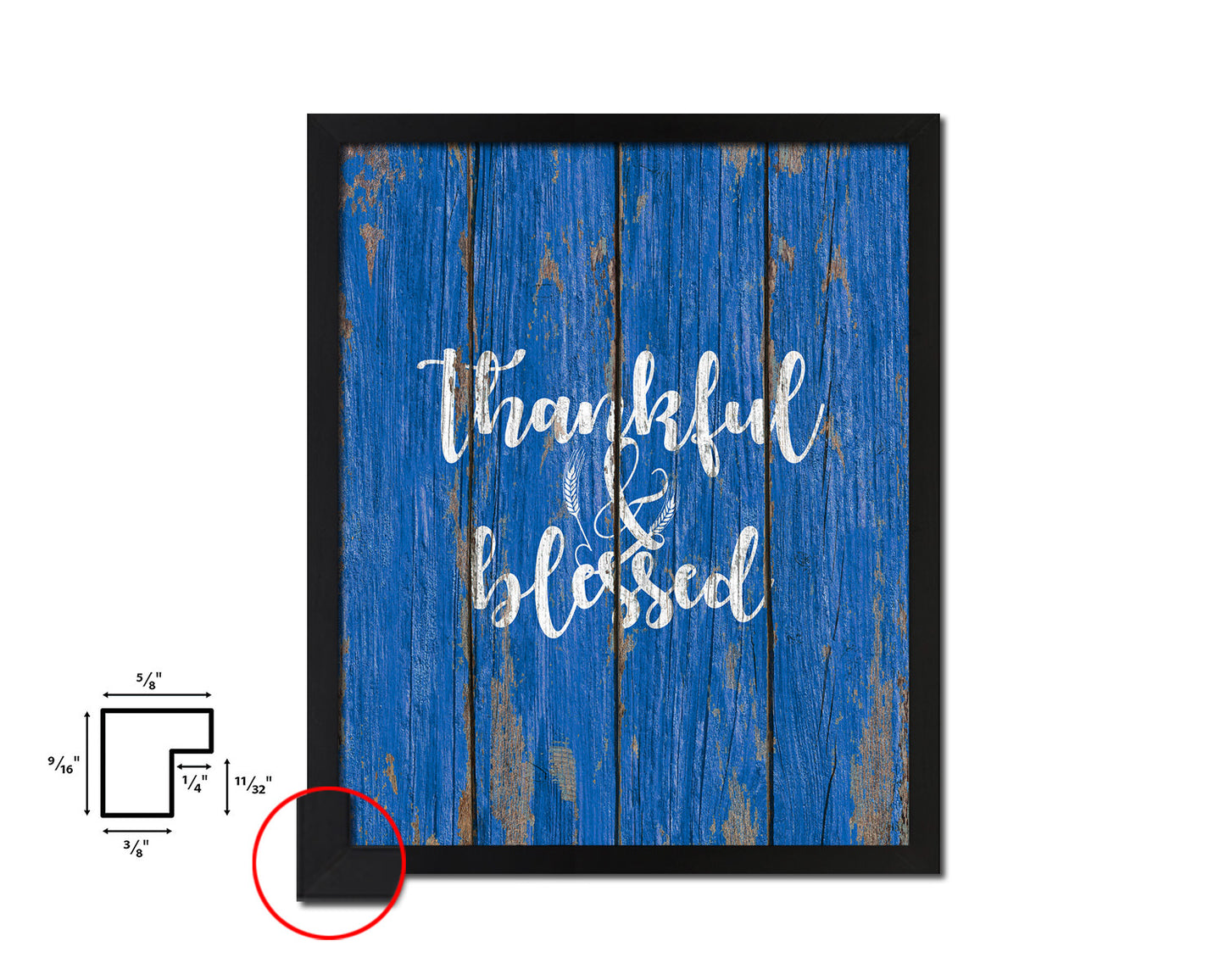 Thankful & Blessed Quote Framed Print Home Decor Wall Art Gifts