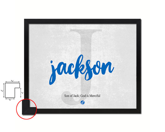 Jackson Personalized Biblical Name Plate Art Framed Print Kids Baby Room Wall Decor Gifts