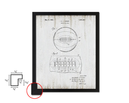 Basketball Inflatable Sports Vintage Patent Artwork Black Frame Print Gifts