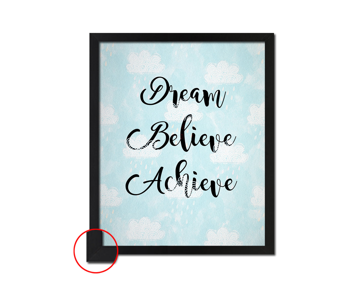 Dream Believe Achieve Quote Framed Print Wall Decor Art Gifts