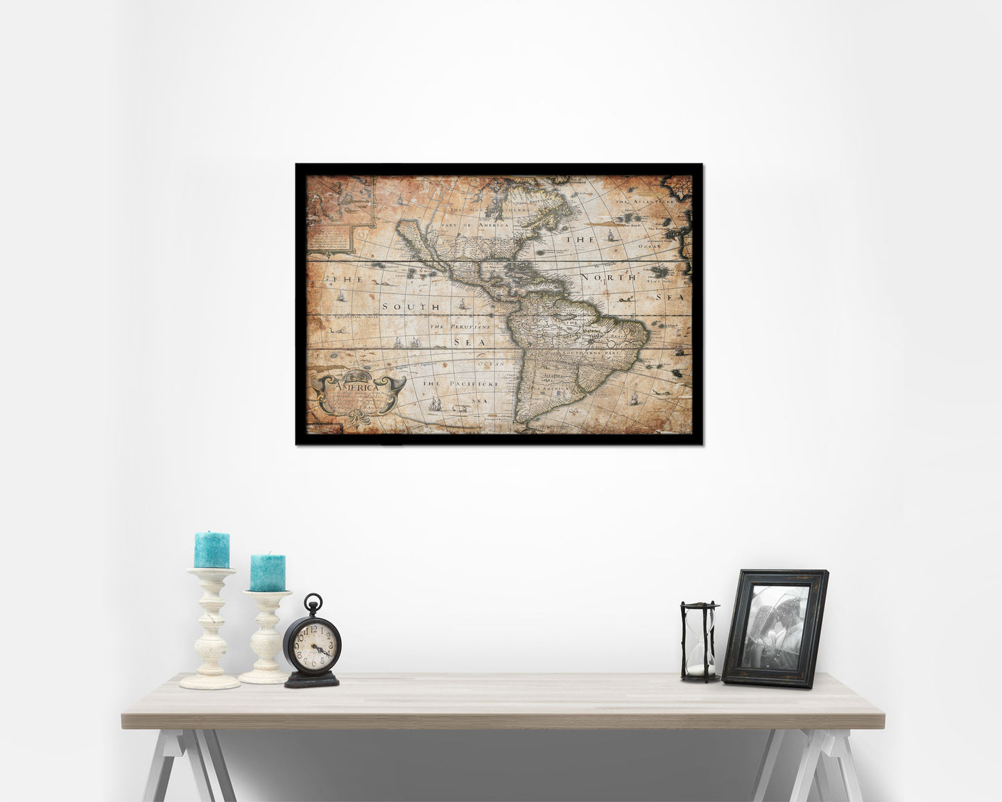 America Greenland John Speed London 1627 Antique Map Framed Print Art Wall Decor Gifts