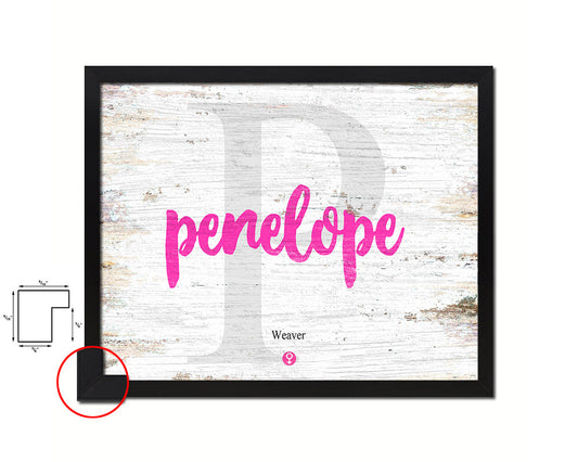 Penelope Personalized Biblical Name Plate Art Framed Print Kids Baby Room Wall Decor Gifts