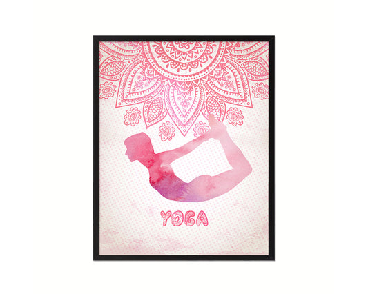 Bow Pose Yoga Wood Framed Print Wall Decor Art Gifts