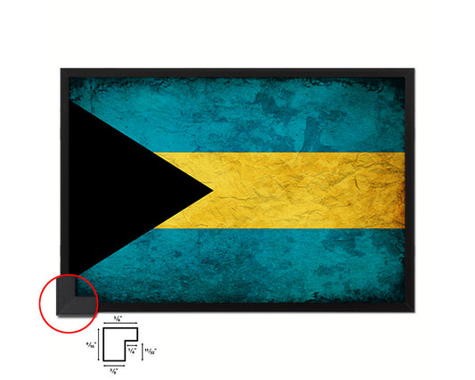 Bahama Country Vintage Flag Wood Framed Print Wall Art Decor Gifts