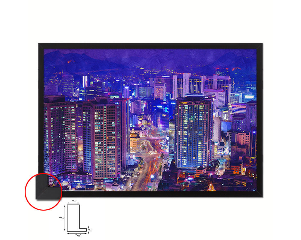 Seuol South Korea Gangnam District Landscape Painting Print Art Frame Home Wall Decor Gifts