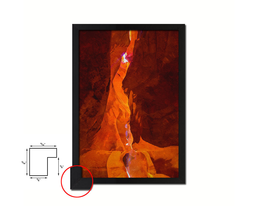 Antelope Canyon, Arizona, Sunlight Northern Arizona Artwork Painting Print Art Frame Gifts