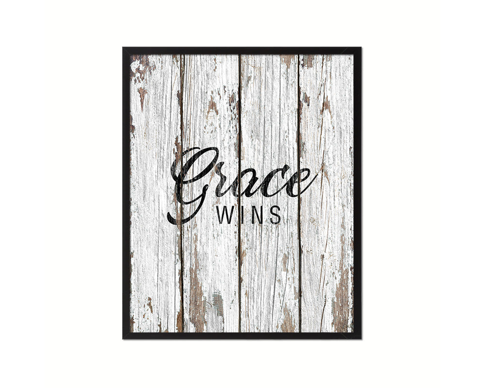 Grace wins Quote Wood Framed Print Home Decor Wall Art Gifts