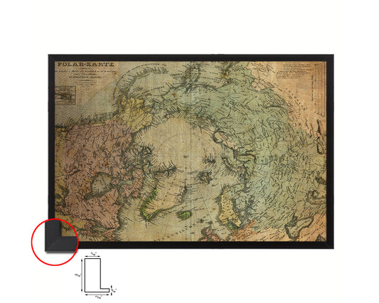 North Pole Stieler Vintage Map Framed Print Art Wall Decor Gifts