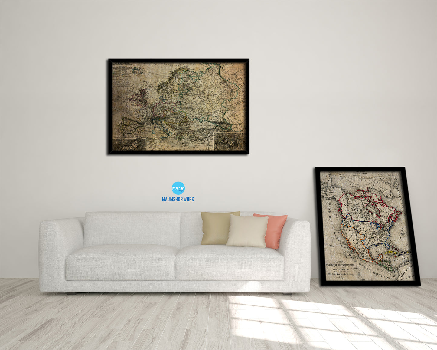 Europe 1872 Vintage Map Framed Print Art Wall Decor Gifts