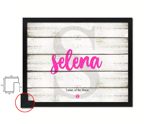 Selena Personalized Biblical Name Plate Art Framed Print Kids Baby Room Wall Decor Gifts