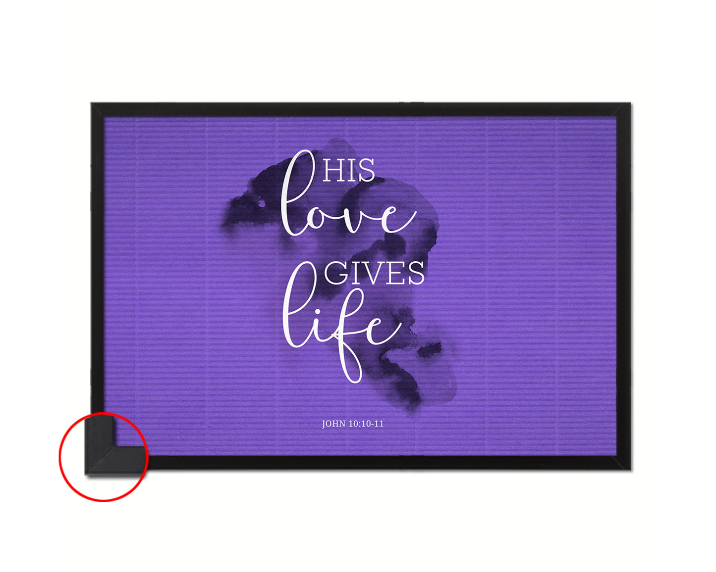 His love gives life, John 10:10-11 Bible Verse Scripture Framed Print Wall Decor Art Gifts