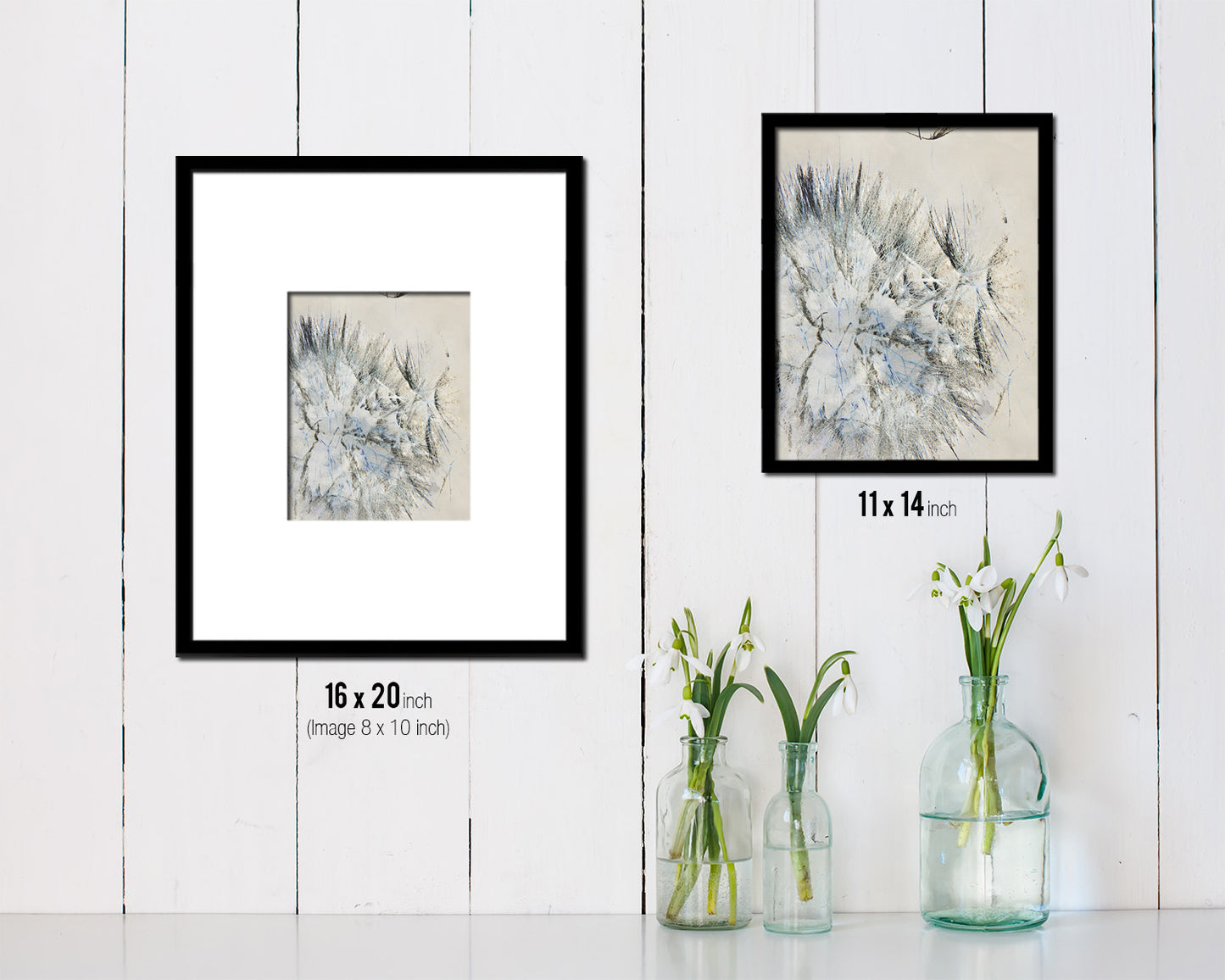 Dandelion Black Flower Wood Framed Paper Print Wall Decor Art Gifts