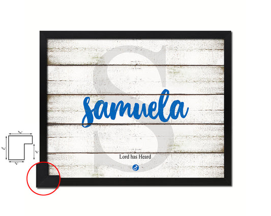 Samuela Personalized Biblical Name Plate Art Framed Print Kids Baby Room Wall Decor Gifts