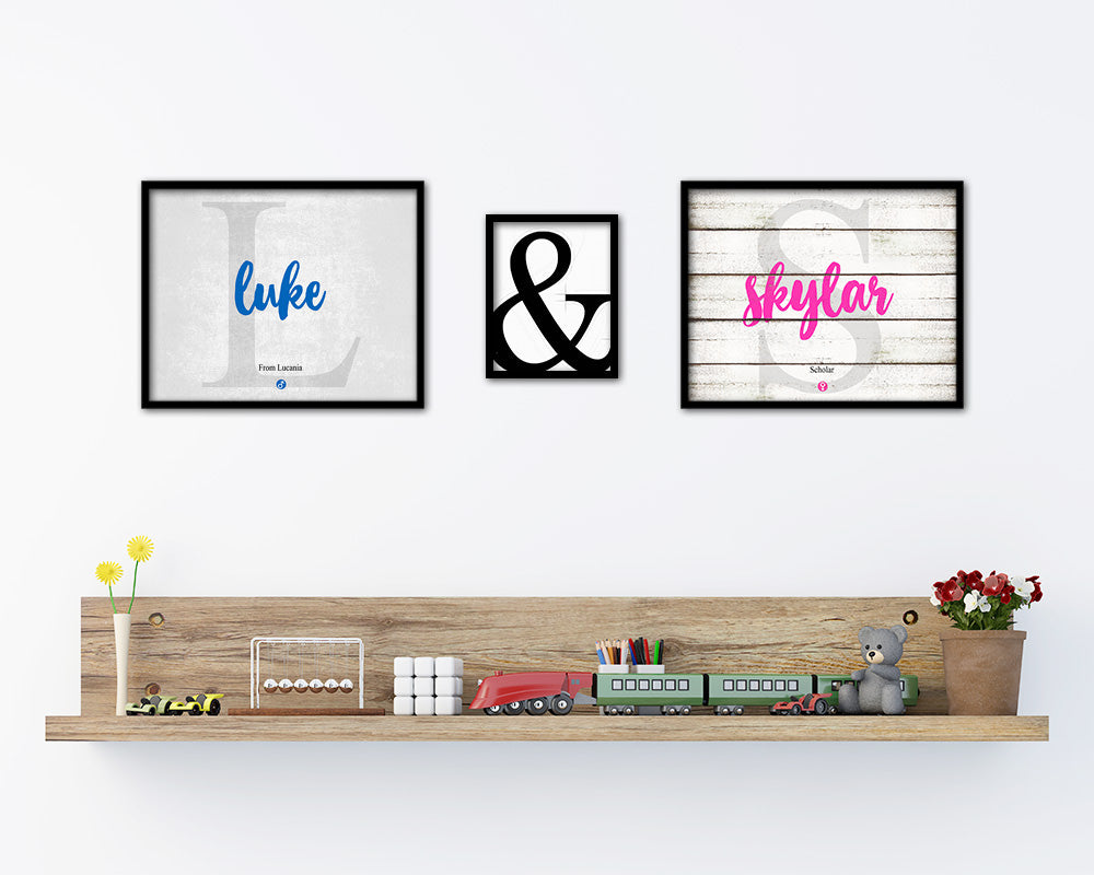 Lucas Personalized Biblical Name Plate Art Framed Print Kids Baby Room Wall Decor Gifts