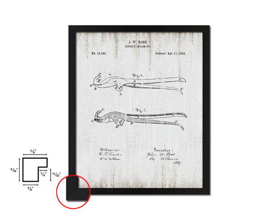 Implement Kitchen Vintage Patent Artwork Black Frame Print Wall Art Decor Gifts