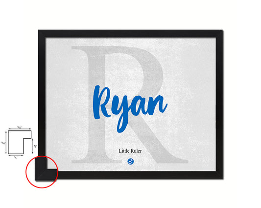 Ryan Personalized Biblical Name Plate Art Framed Print Kids Baby Room Wall Decor Gifts