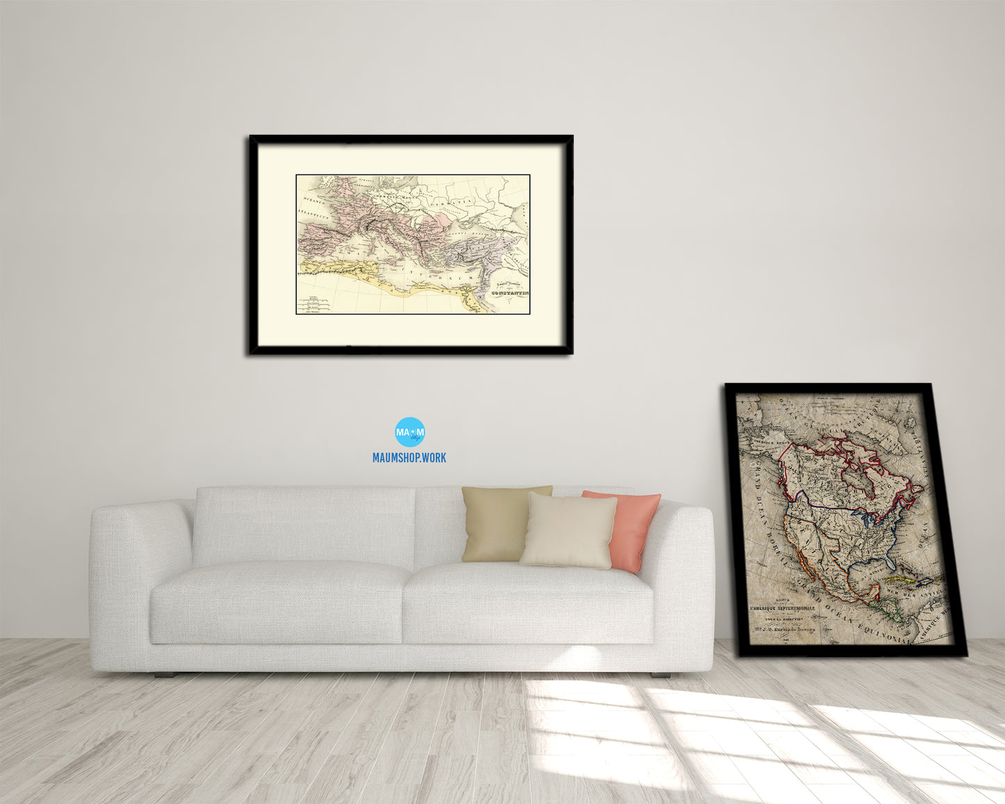 Europe Contantin Empire Old Map Framed Print Art Wall Decor Gifts