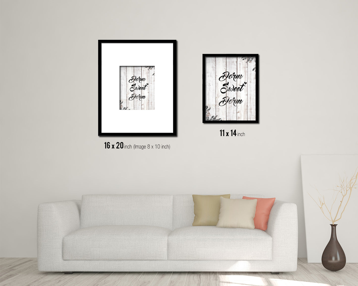 Dorm sweet dorm White Wash Quote Framed Print Wall Decor Art