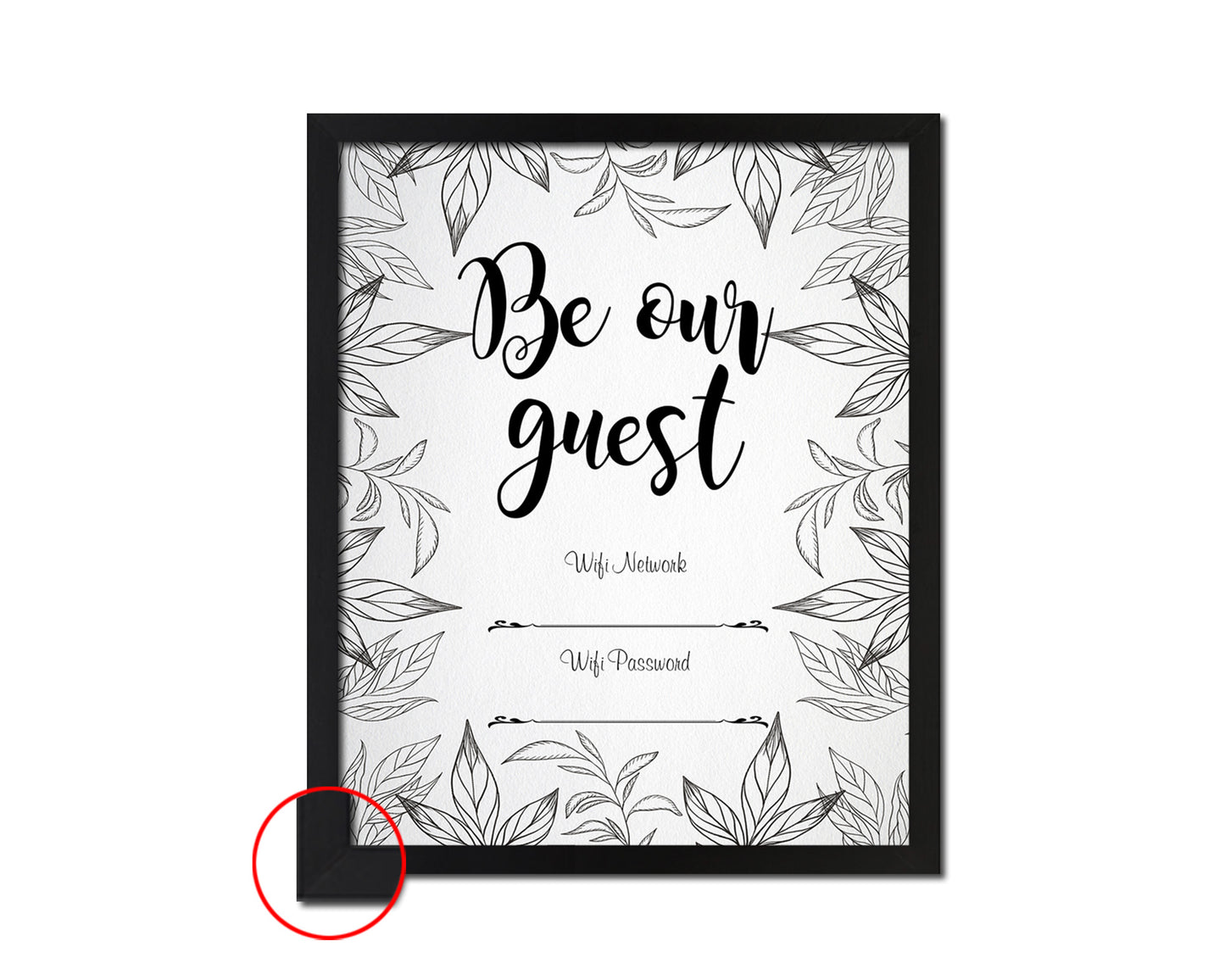 Be our guest Wifi network password Quote Framed Print Wall Decor Art Gifts