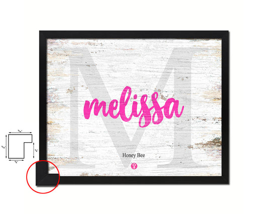 Melissa Personalized Biblical Name Plate Art Framed Print Kids Baby Room Wall Decor Gifts