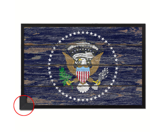 President of the United States American Wood Rustic Flag Wood Framed Print Wall Art Decor Gifts