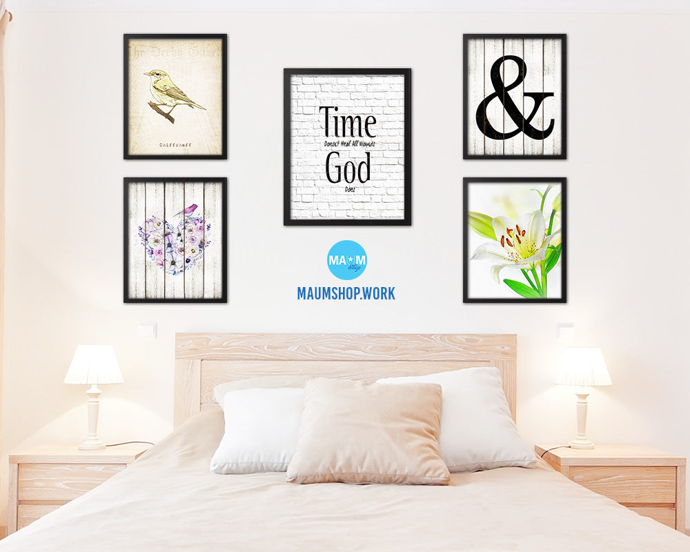 Time doesn't heal all wounds God does Quote Framed Print Home Decor Wall Art Gifts