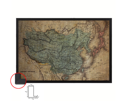 China Japan Korea Vintage Map Framed Print Art Wall Decor Gifts