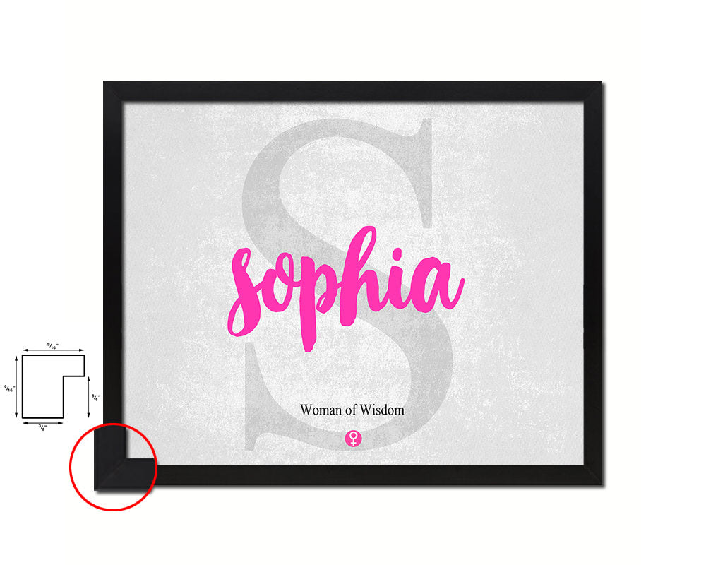 Sophia Personalized Biblical Name Plate Art Framed Print Kids Baby Room Wall Decor Gifts