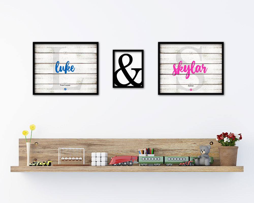 Luke Personalized Biblical Name Plate Art Framed Print Kids Baby Room Wall Decor Gifts