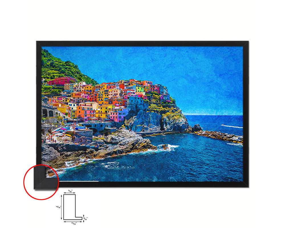 Cinque Terre Italy Mediterranean Sea Landscape Art Picture Frame