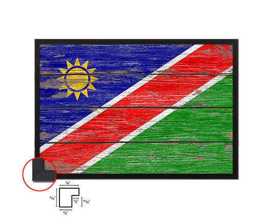 Namibia Country Wood Rustic National Flag Wood Framed Print Wall Art Decor Gifts