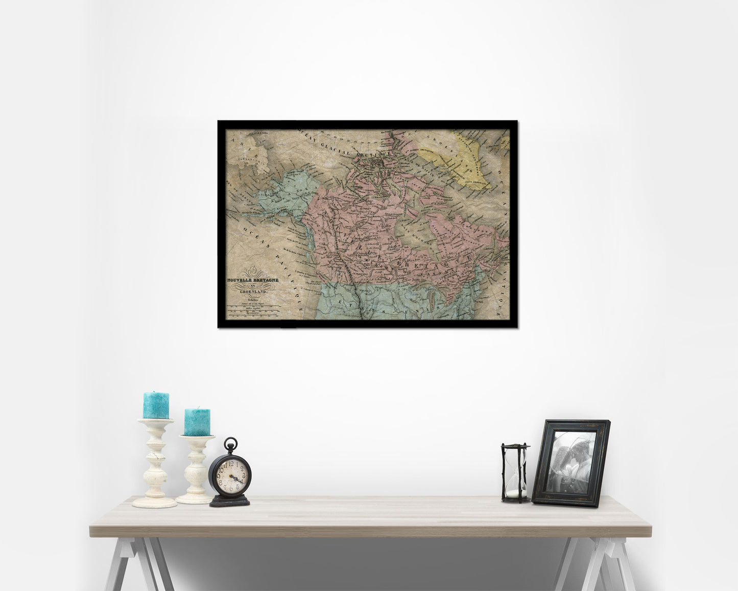 Canada and Alaska 1860 Historical Map Framed Print Art Wall Decor Gifts