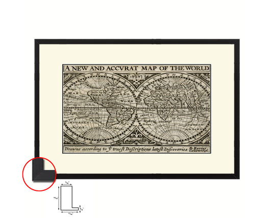 World John Speed 1635 Old Map Framed Print Art Wall Decor Gifts