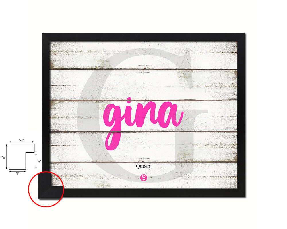 Gina Personalized Biblical Name Plate Art Framed Print Kids Baby Room Wall Decor Gifts