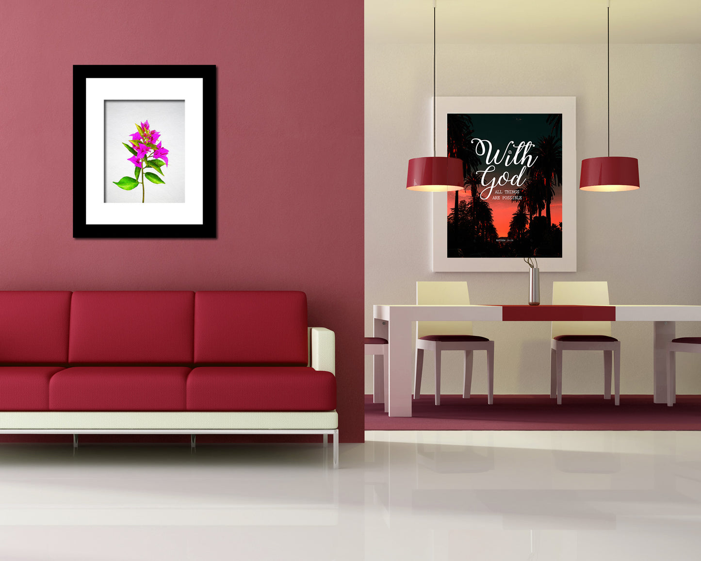 Bougainvillea Glabra Spectabilis Sketch Plants Art Wood Framed Print Wall Decor Gifts